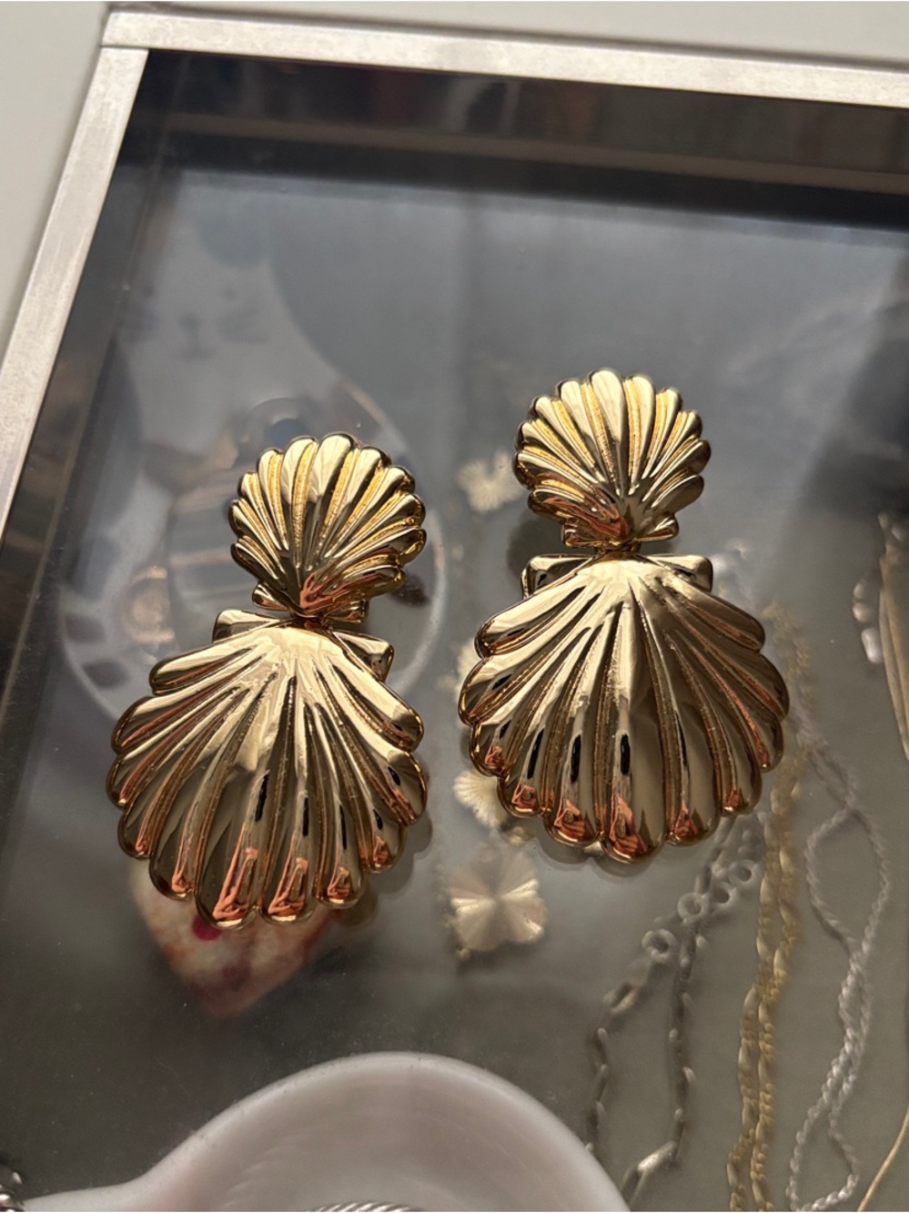 Baublebar oversized shell earrings
